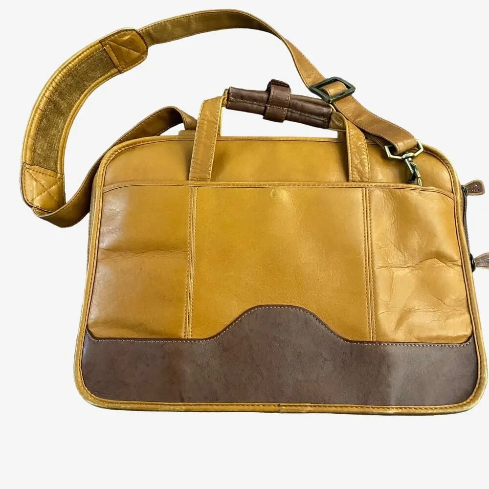 Vintage Land Santa Fe Leather Briefcase Laptop Bag